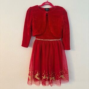 Lilt Holiday Red and Gold Formal Kids Dress Size 6x